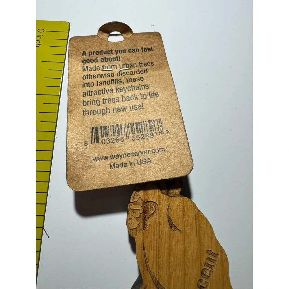 Wayne Carver Reclaimed Wood Bigfoot Keychain Adam Lake Crescent USA Made